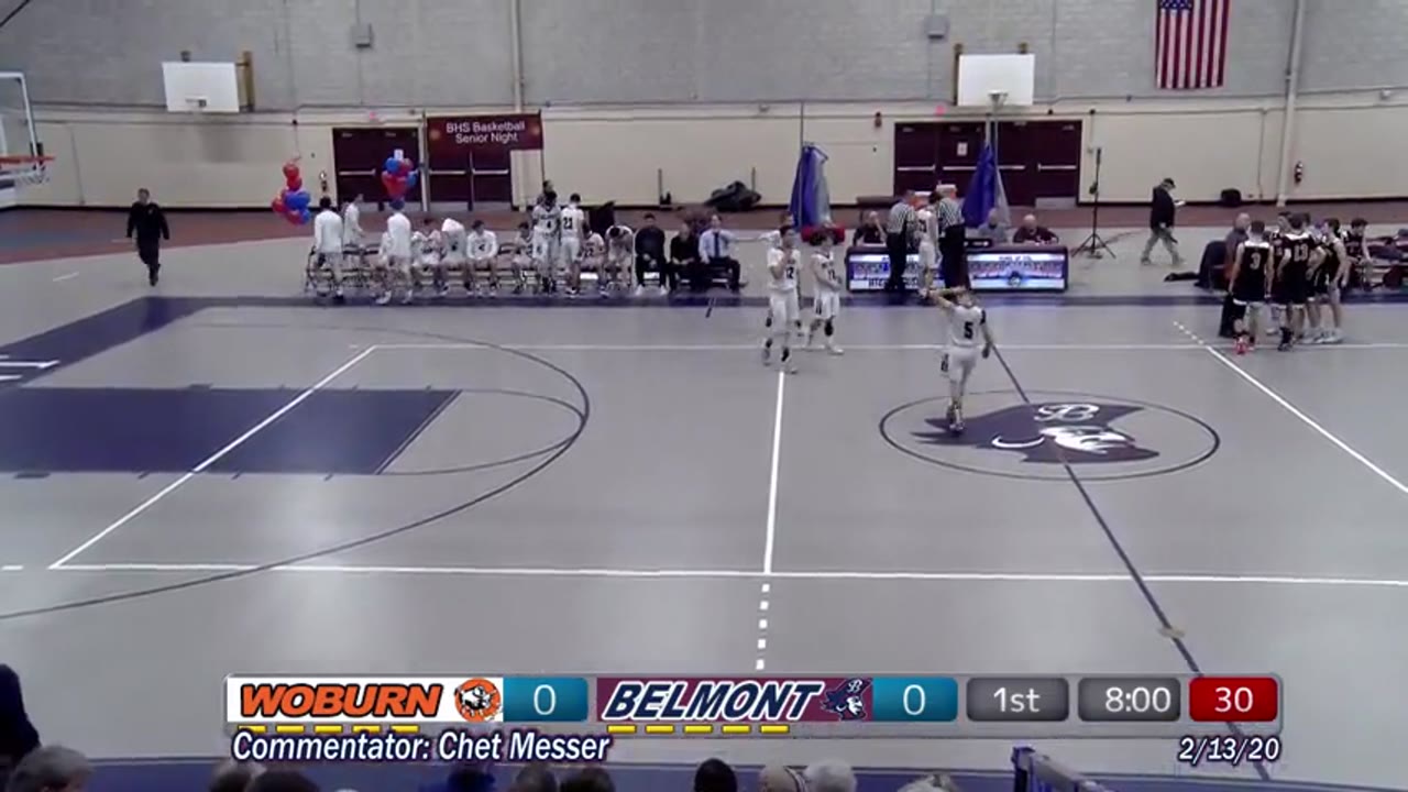 BHS Varsity Boys Basketball: Marauders vs Woburn 02/13/20
