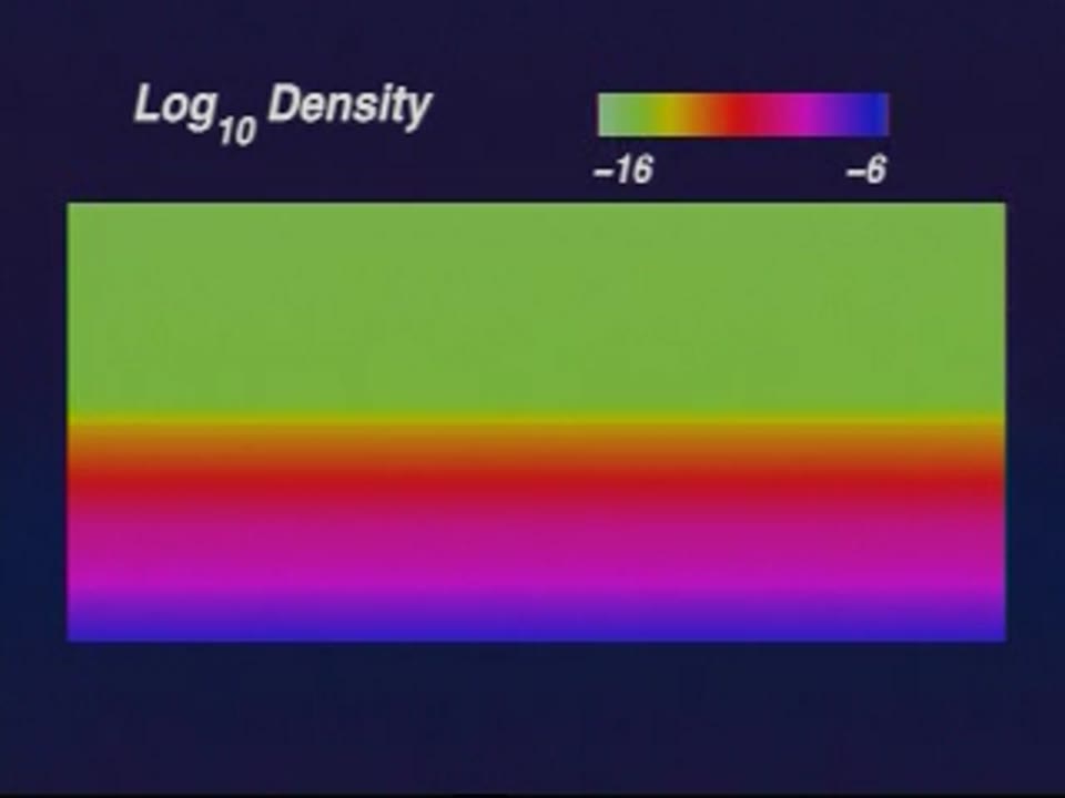 Numerical Simulation of Magnetic Flux Emerging Through a Model Solar Atmosphere: Density