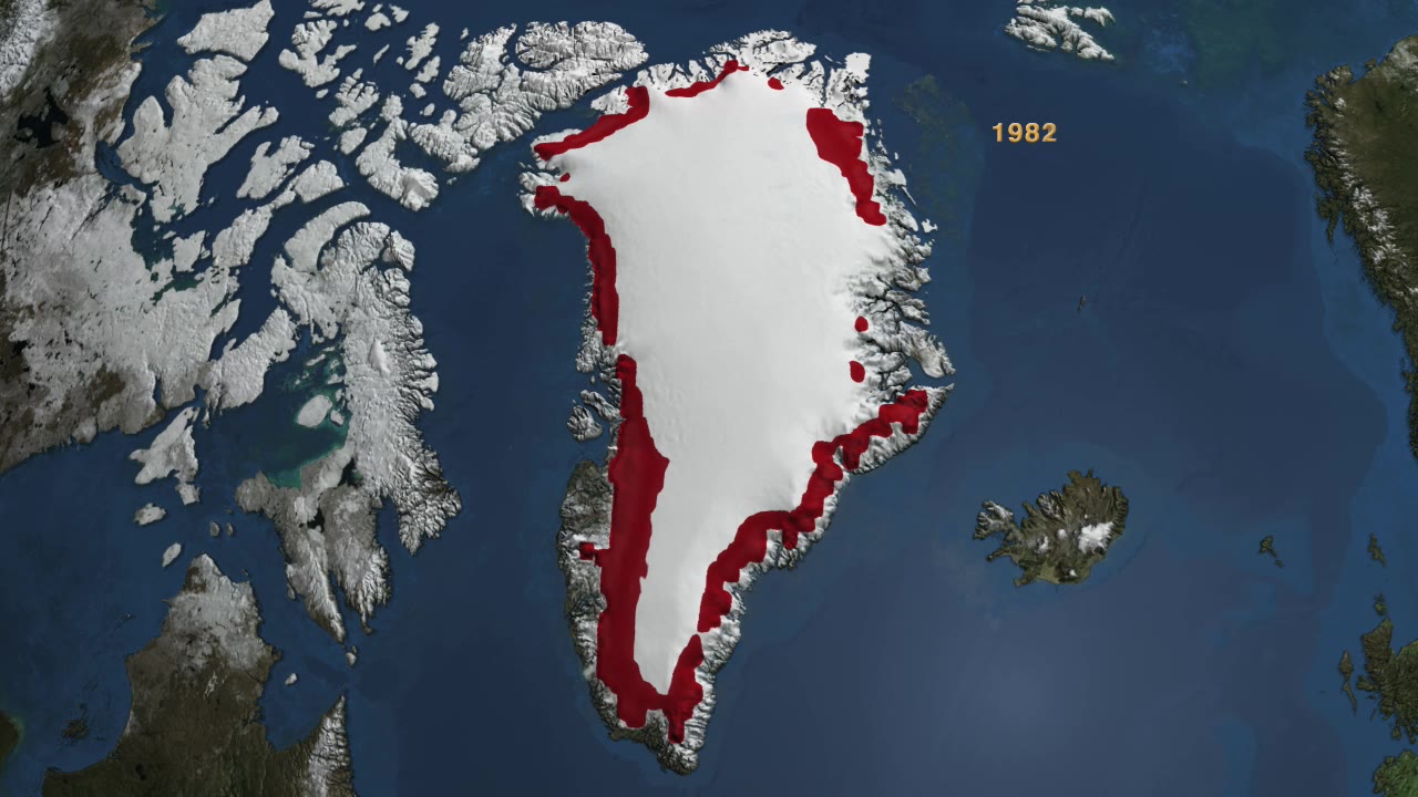Annual Accumulated Melt over Greenland 1979 through 2007