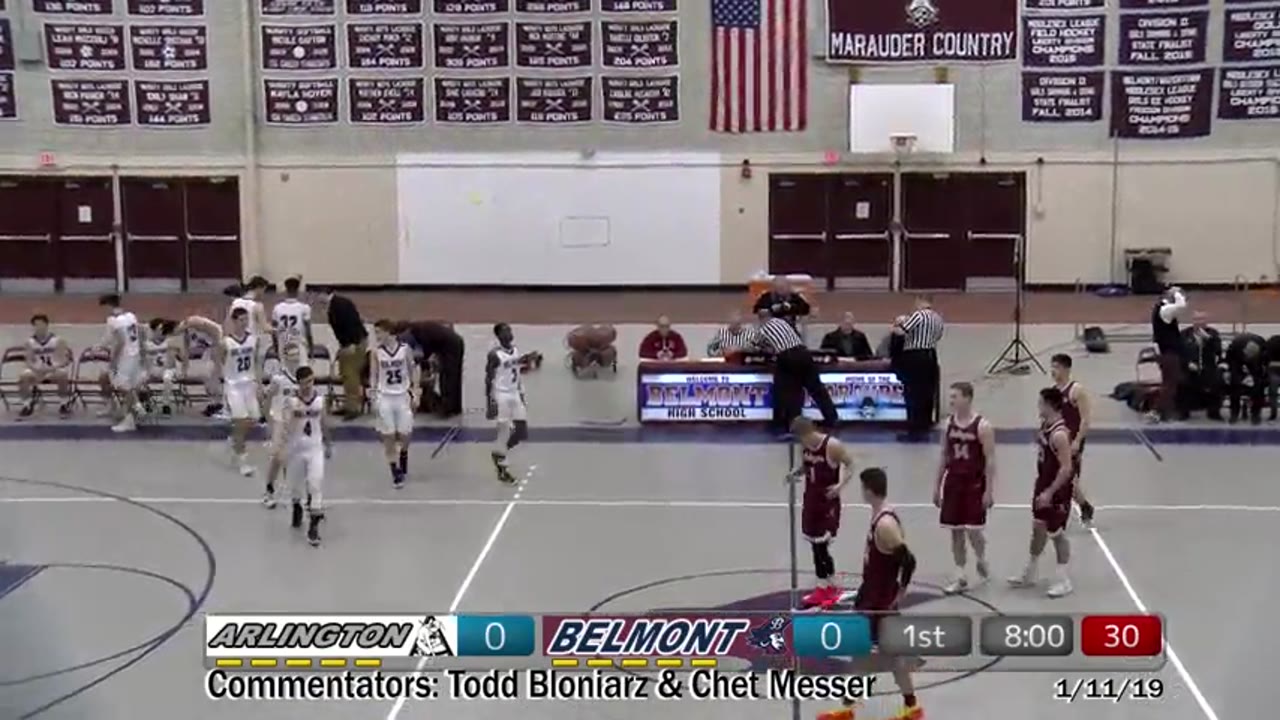 BHS Varsity Boys Basketball: Marauders vs Arlington 01/11/19