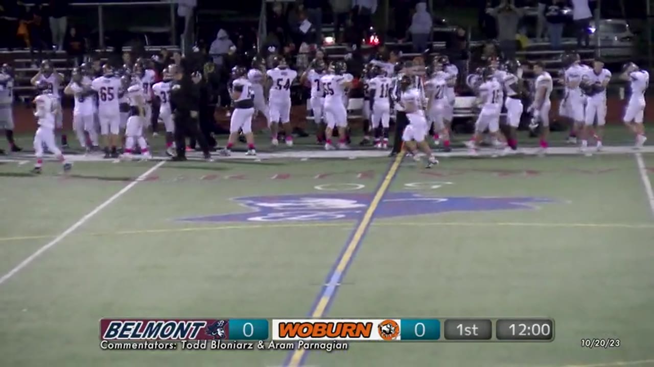 Belmont HS Varsity Football: Marauders vs Woburn Tanners 10/20/23