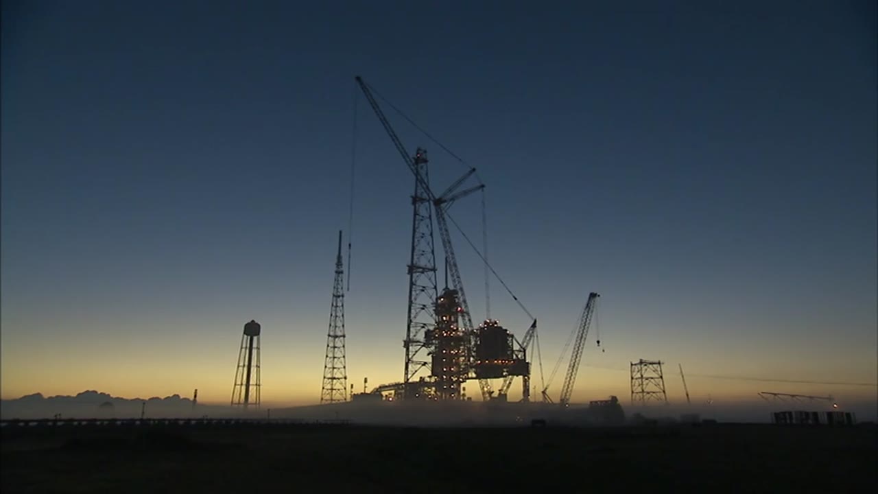 New Lightning Tower Stands at Pad for Constellation Program