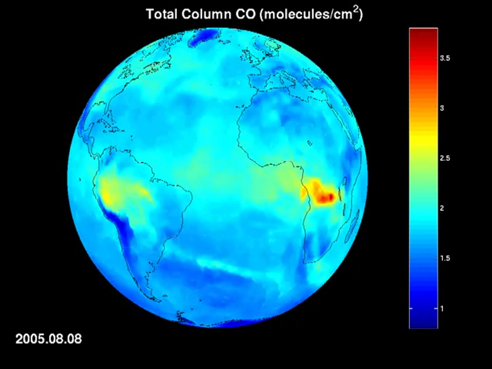 Global Carbon Monoxide in September 2005: Image of the Day