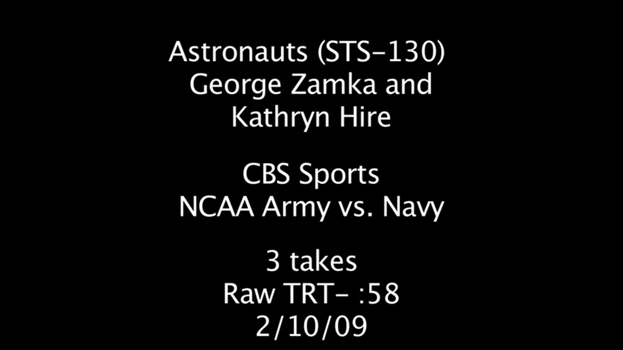 Astronauts (STS-130) George Zamka and Kathryn Hire CBS Promo