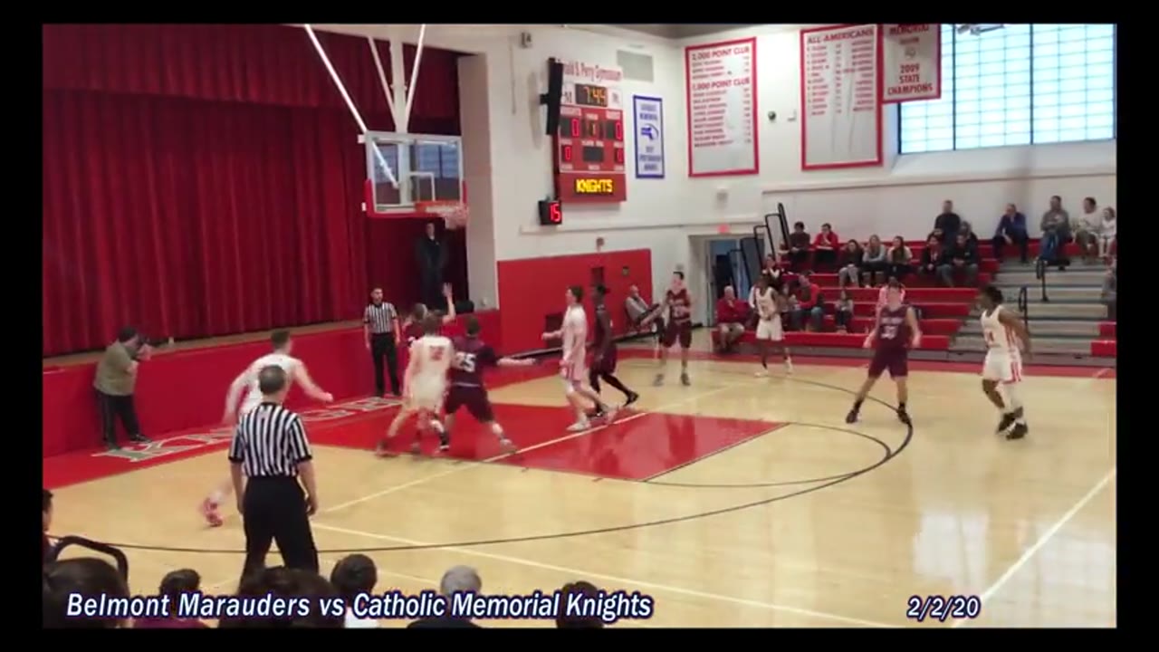 BHS Varsity Boys Basketball: Marauders vs Catholic Memorial 02/02/20