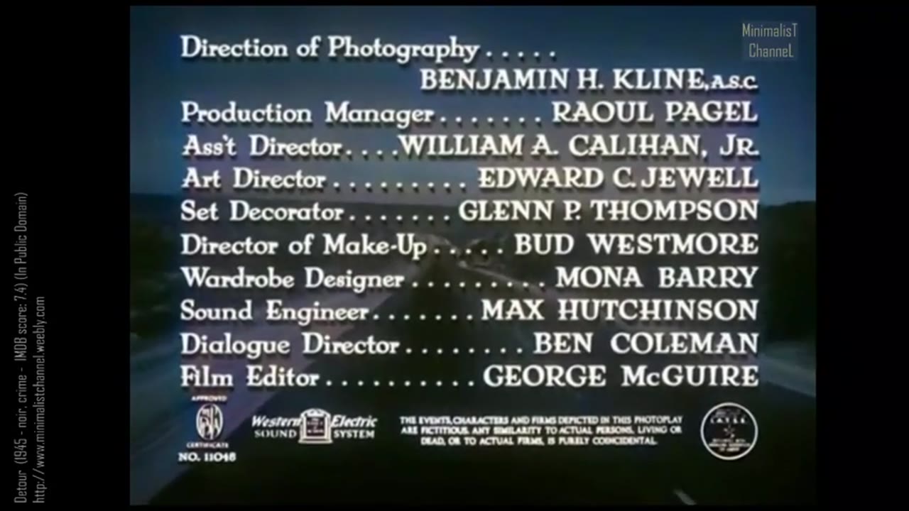Detour (restored, colorized) (1946, film-noir, imdb score: 7.3)