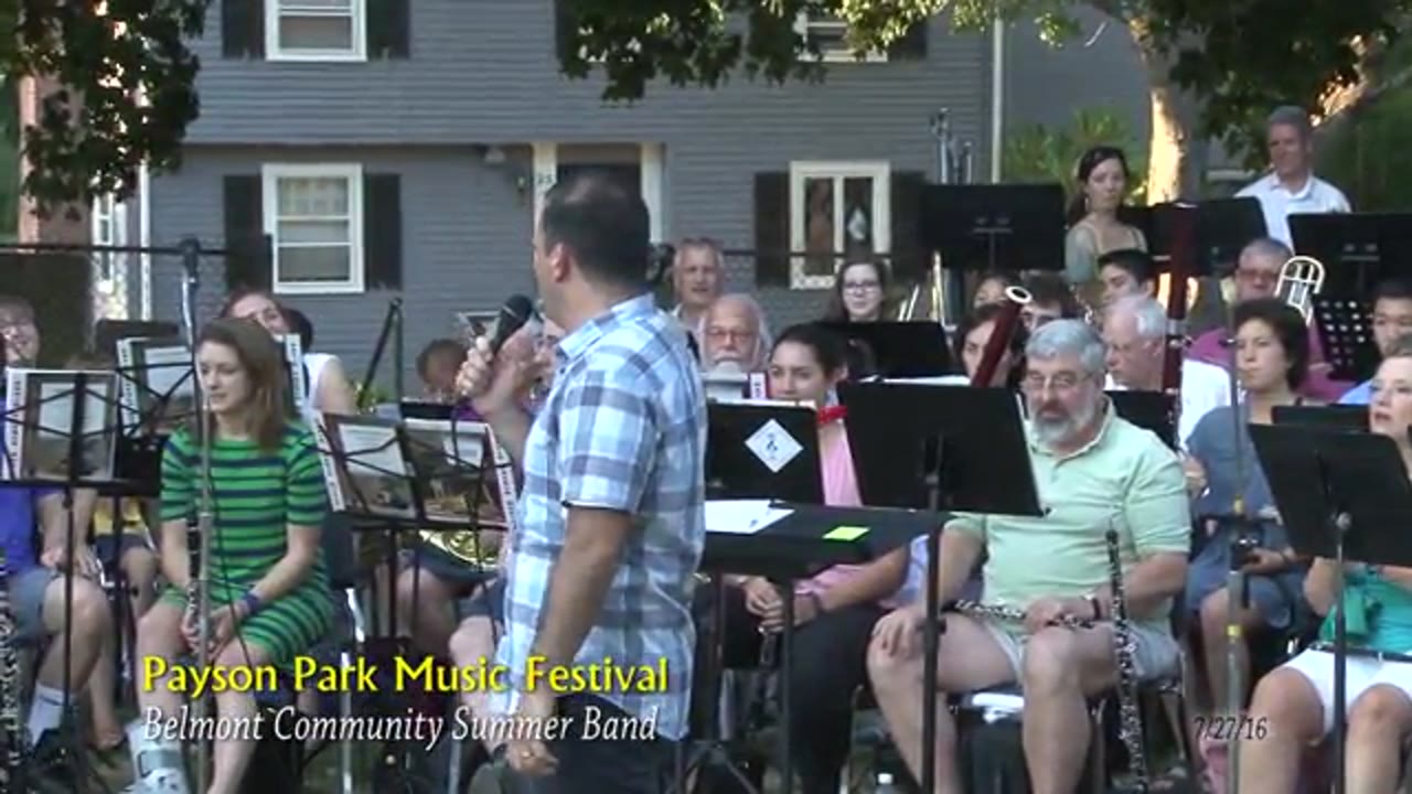 Payson Park Music Festival: Belmont Community Summer Band 7/29/16