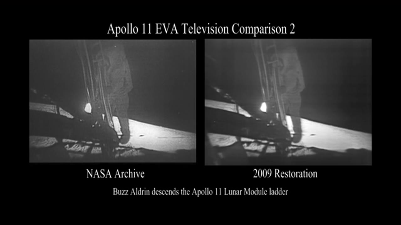 Apollo 11 40th Anniversary: Partially Restored Video of Buzz Aldrin Following Neil Armstrong Down the Lunar Module Ladde