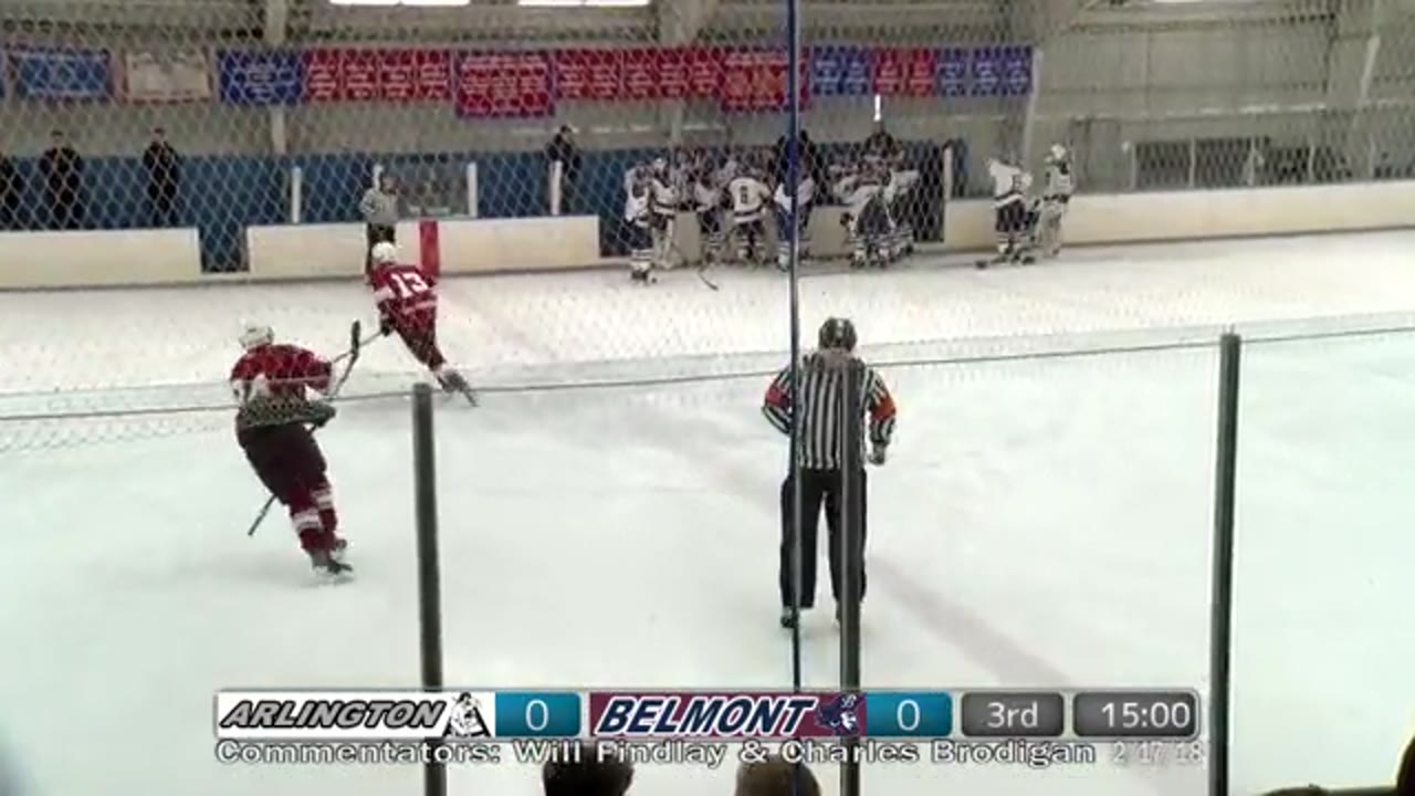 BHS Varsity Boys Ice Hockey: Belmont Marauders vs Arlington 02/17/18