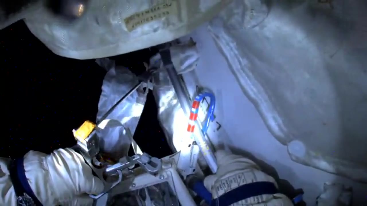 Raw Downlink Video: ISS Russian EVA 51 Installation of MLM-NM Short-Cut Handrails