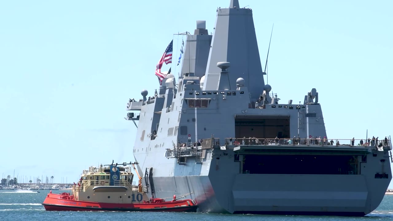 Artemis II recovery mission returns to Naval Base San Diego aboard USS John P. Murtha (4K B-Roll)