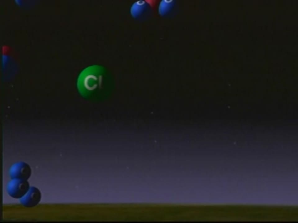 Chemical Model Animation of O3 Losing an Oxygen Atom to a Radical