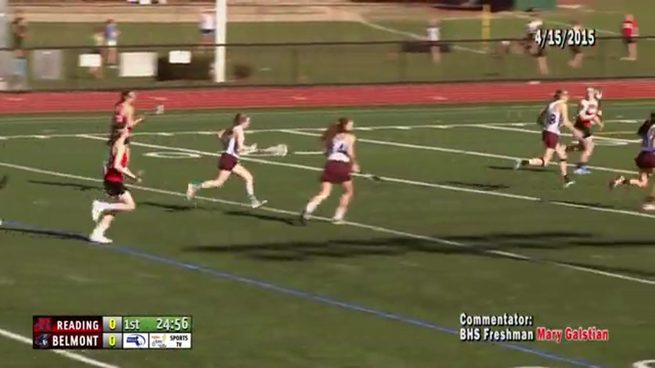BHS Sports TV presents: Varsity Girls Lacrosse - Belmont Marauders vs Reading Rockets 04/15/15