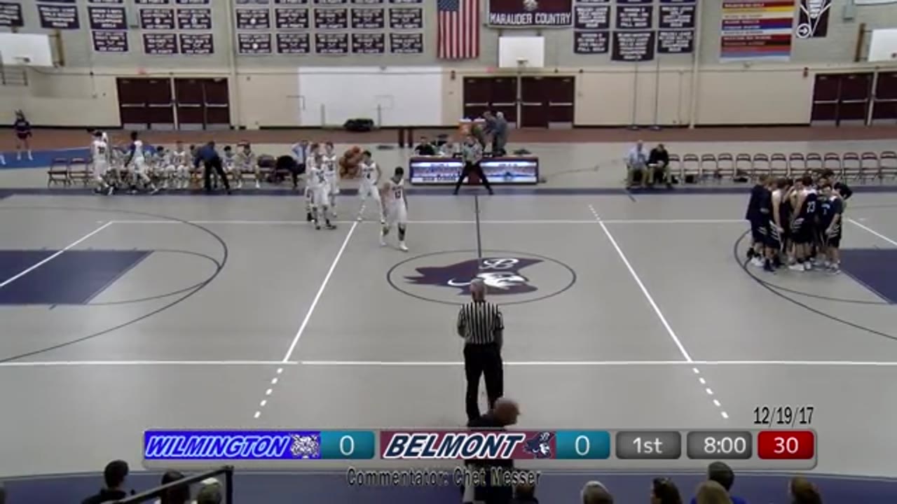 BHS Varsity Boys Basketball: Belmont Marauders vs Wilmington 12/19/17
