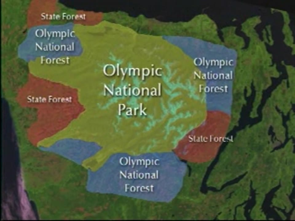 Olympic Peninsula Time Lapse with Park Boundaries: Dissolve through different dates