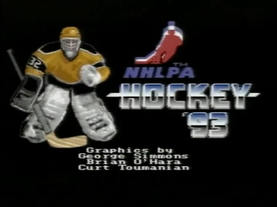 NHLPA Hockey ' 93 Sega Mega Drive PAL Gameplay