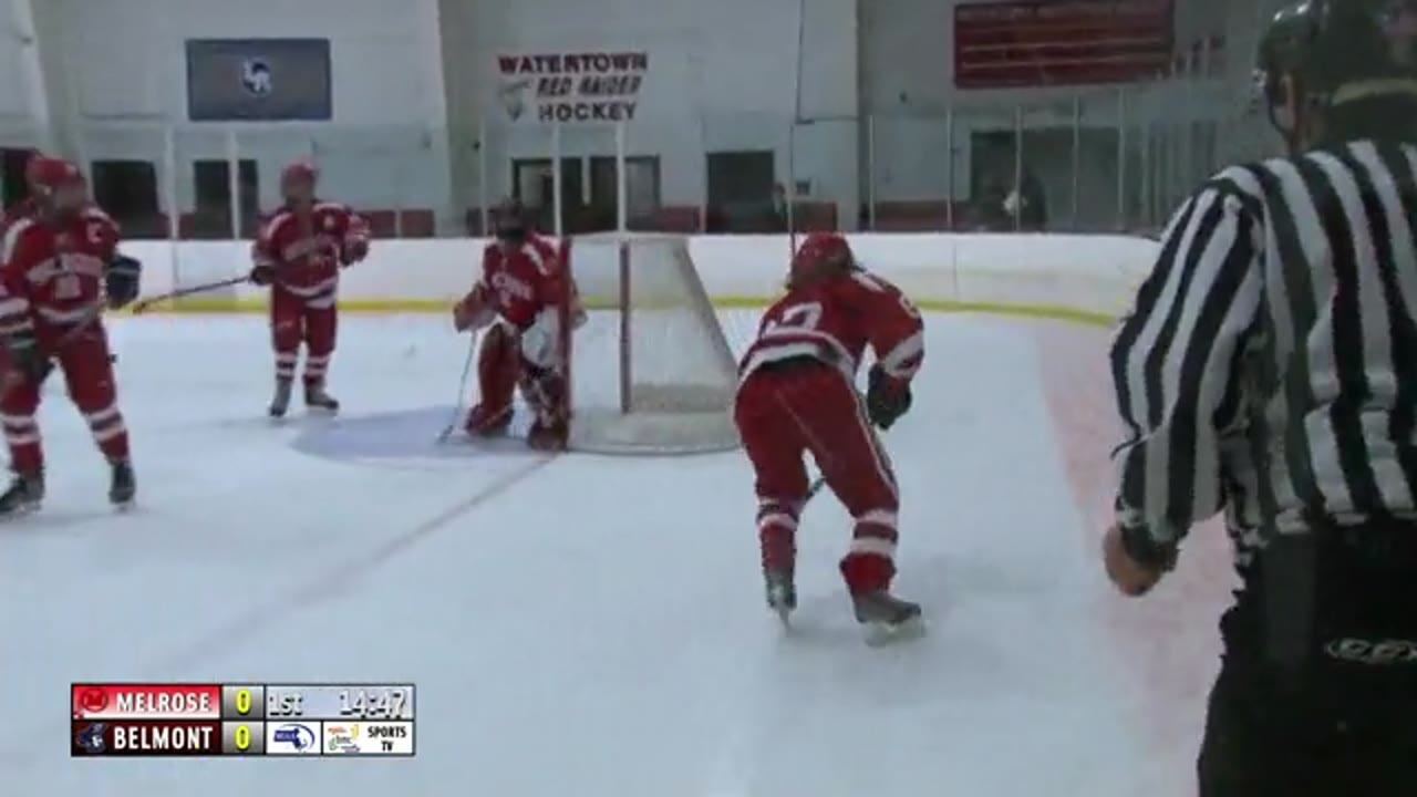 BHS Sports TV Presents: Varsity Girls Ice Hockey - Belmont/Watertown "Maraiders" vs Melrose Red Raiders 01/14/15