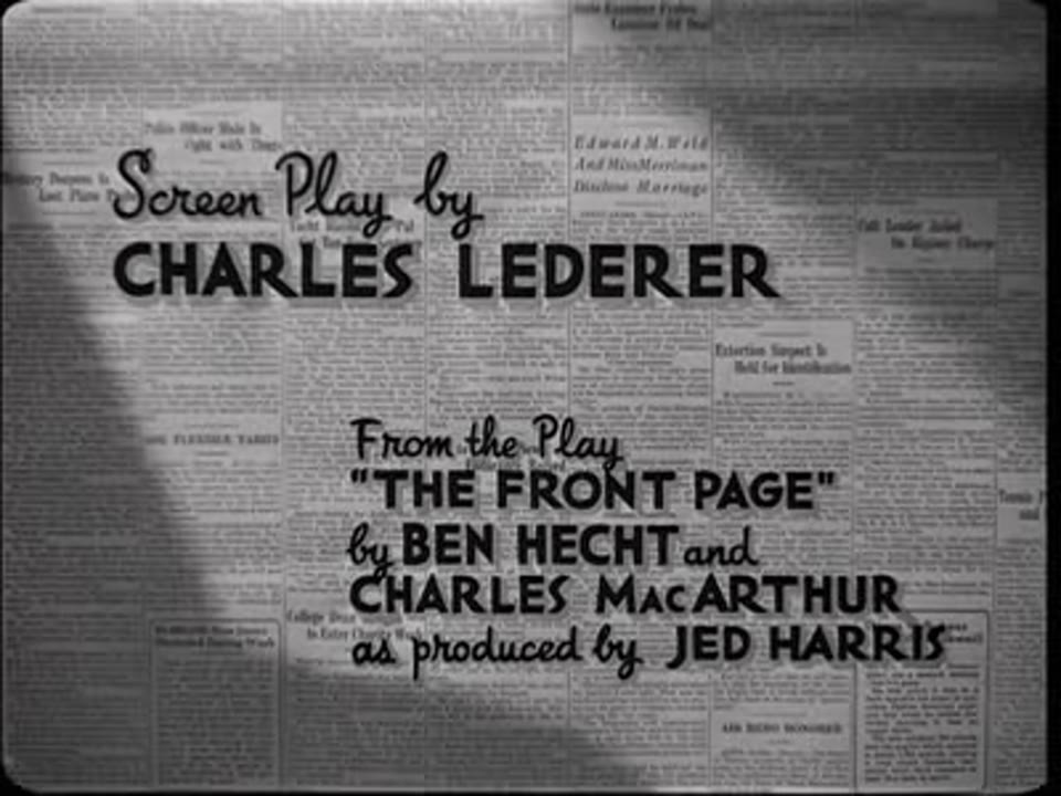His Girl Friday ( 1940)