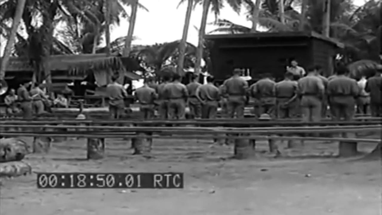 WW2 Church Services Beneath Palms, Funafuti Island, 02/15/1944