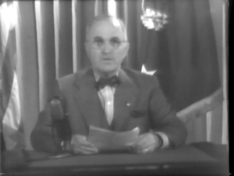 Pres. Truman Warns Japs To Give Up, 1945/06/07