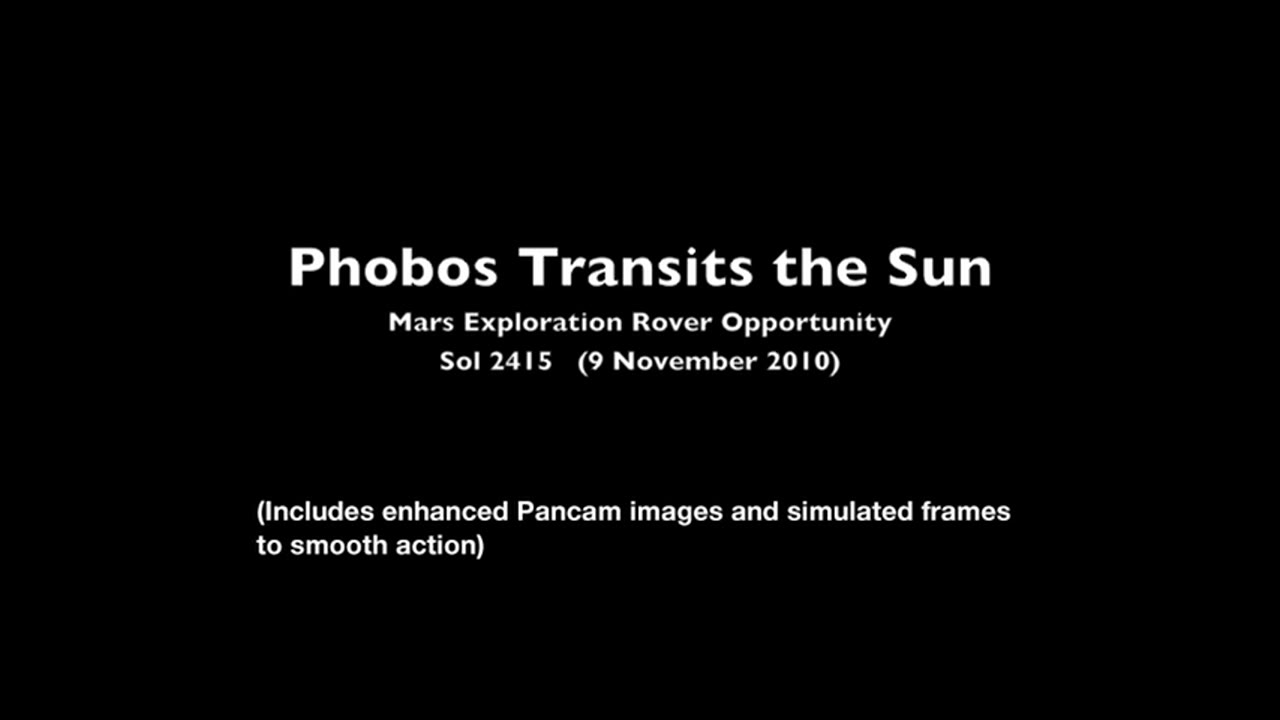Phobos Passes in Front of Sun's Face, Nov. 9, 2010