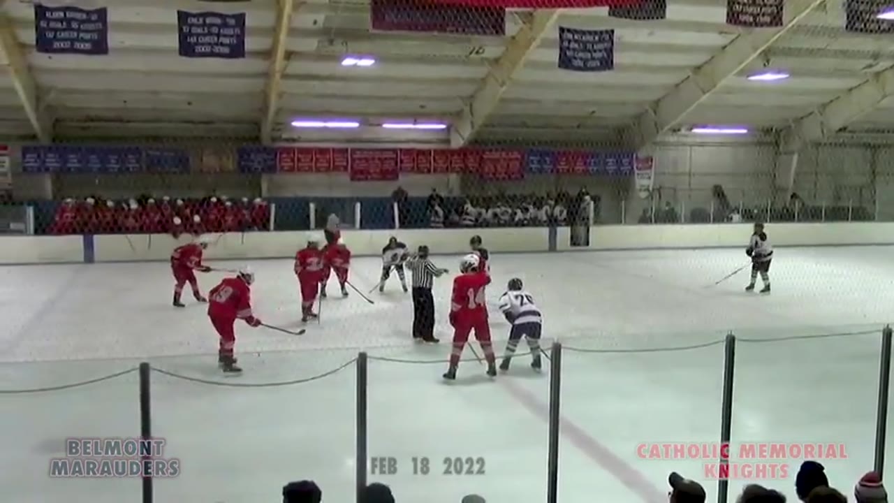 BHS Varsity Boys Ice Hockey: Marauders vs Catholic Memorial 02/18/22