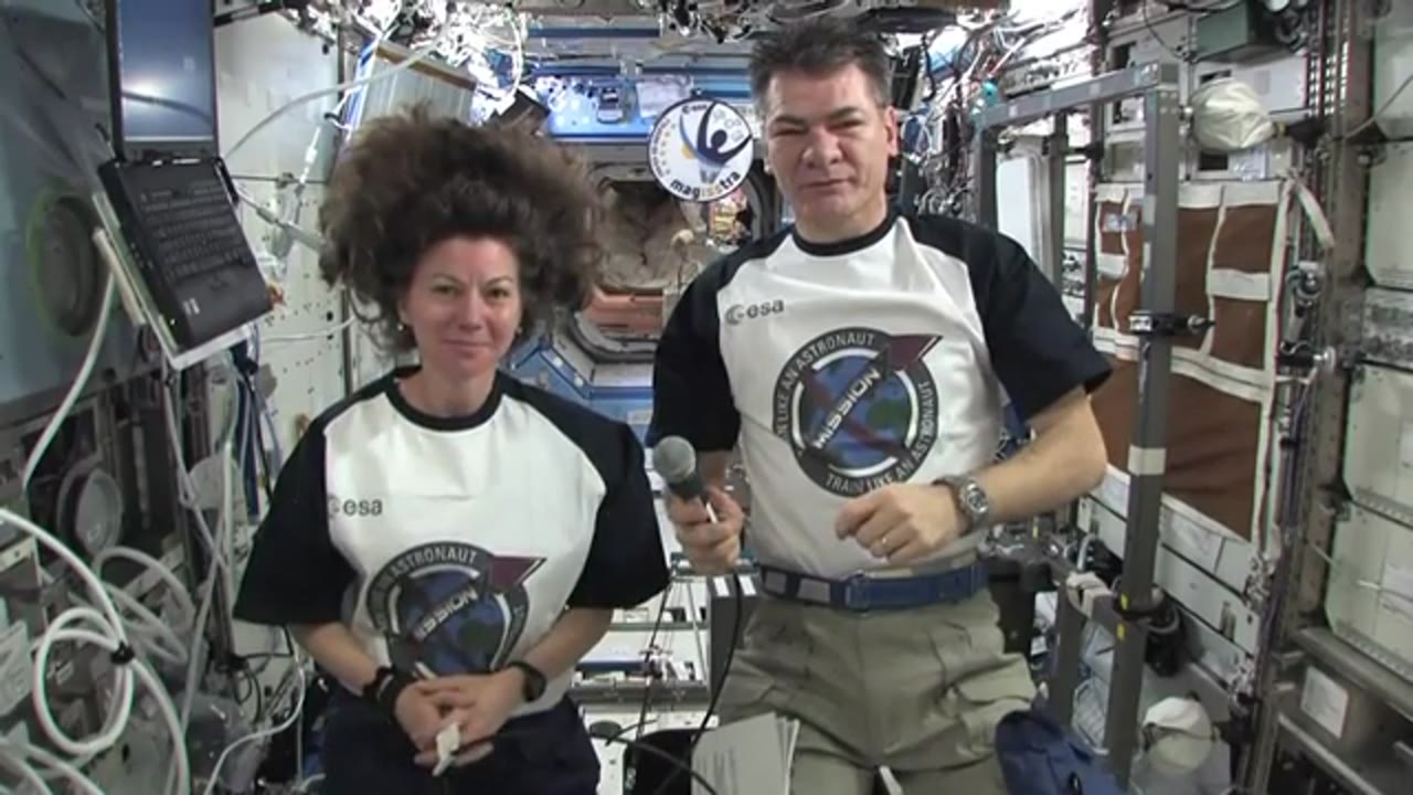 Astronauts Discuss Fitness Challenge with Students