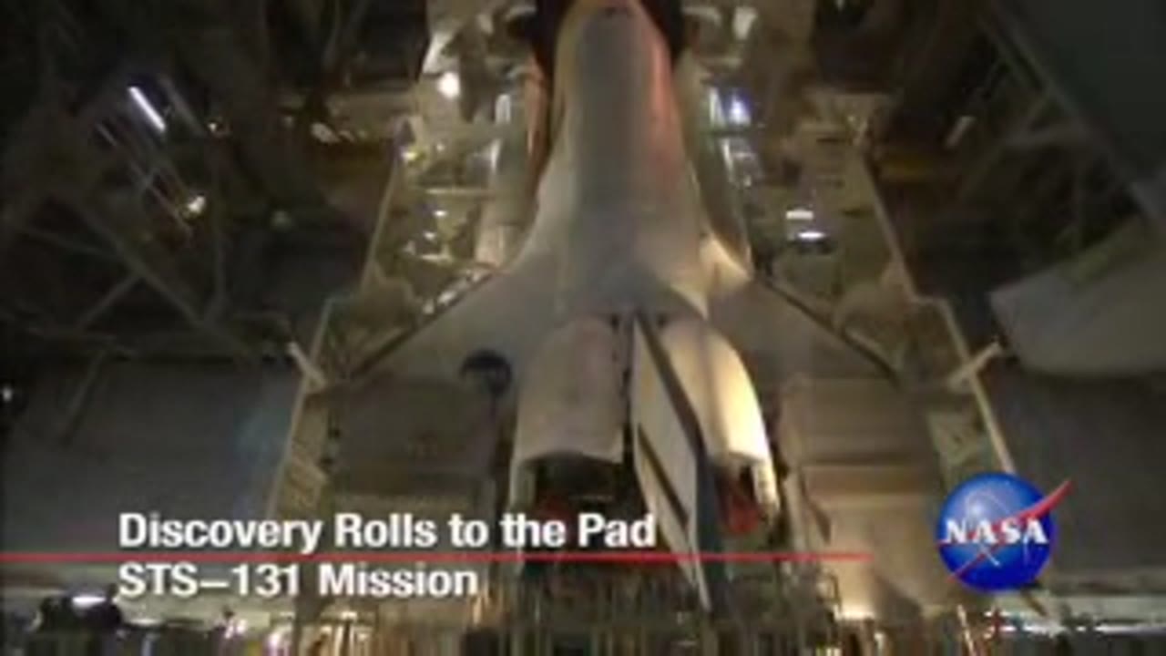 STS-131: Discovery Rolls to Pad