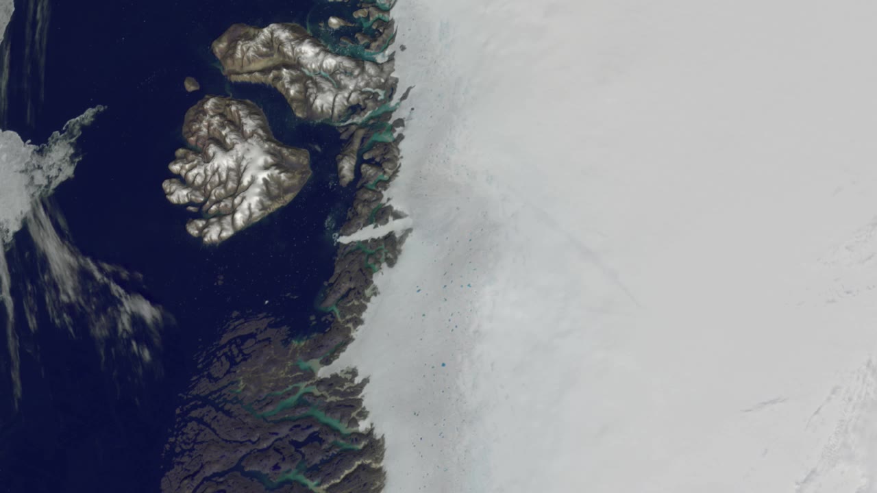 Zoom from Jakobshavn Glacier with AMSR-E Daily Sea Ice and MODIS Daily Snow Cover
