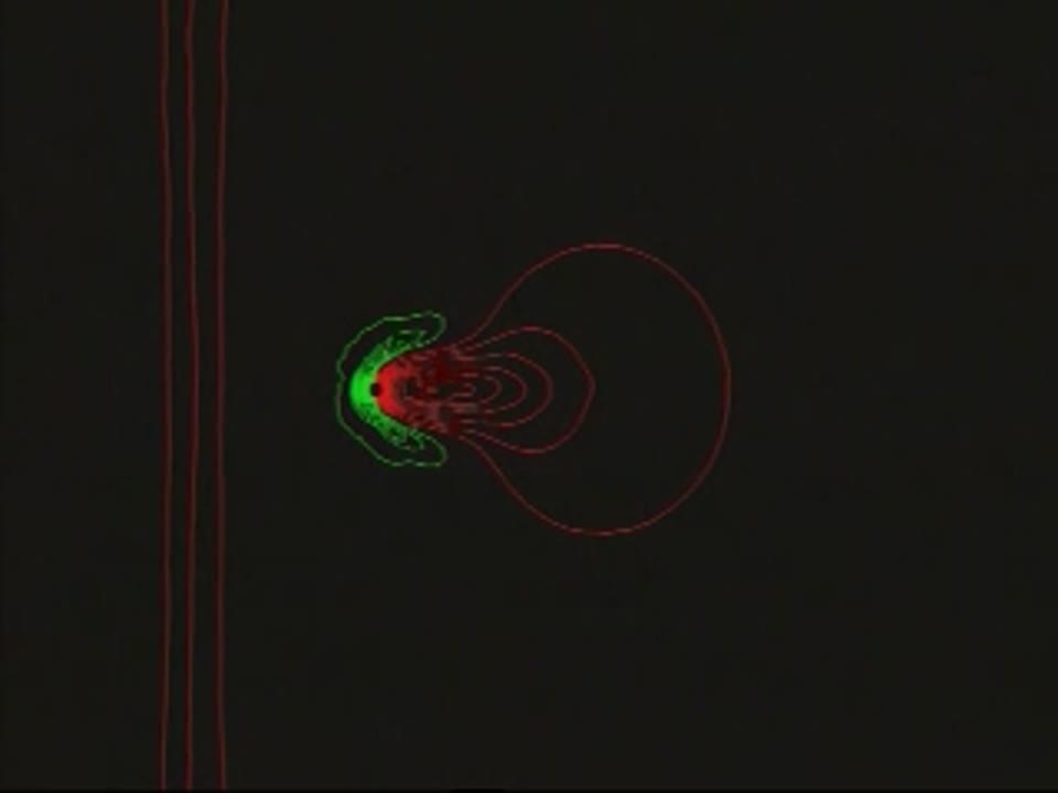 2-D Unstructured Mesh Particle-MHD Solar Wind Flow Over the Earth: Magnetic Potential