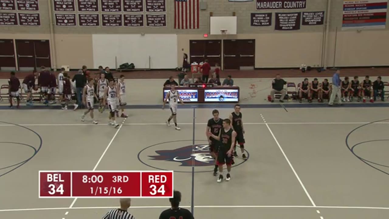 BHS Sports TV Presents: Varsity Boys Basketball - Belmont Marauders vs Reading 2nd HALF 01/15/16