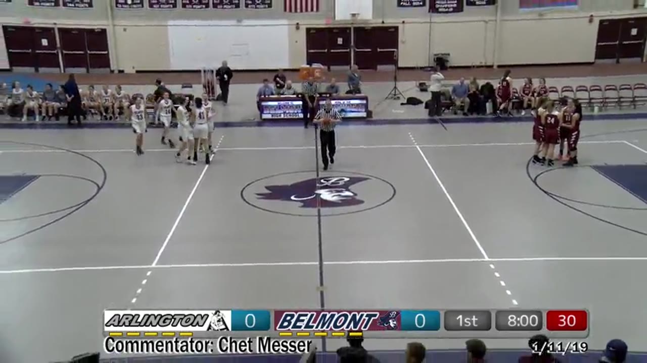 BHS Varsity Girls Basketball: Belmont vs Arlington 1/11/19