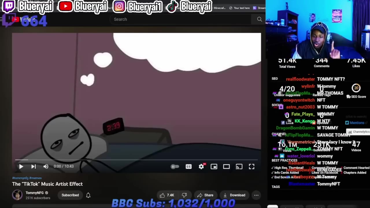 Blueryai Reacts To The Tik Tok Music Artist Effect