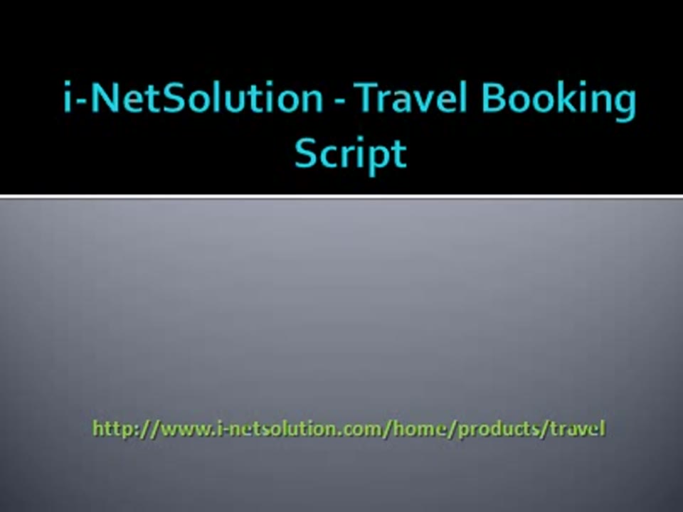 I Net Solution Travel Booking Script