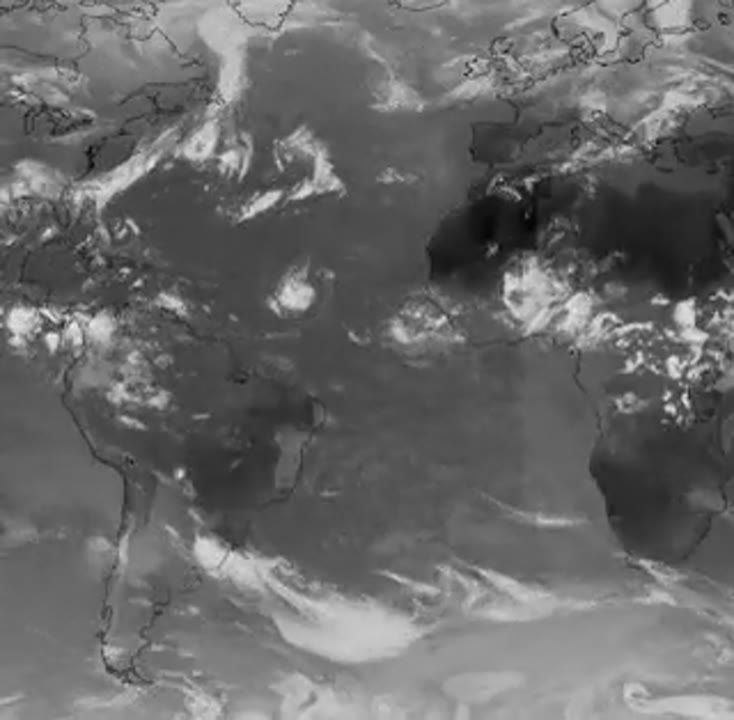 Infrared Cloud Cover over the Atlantic Ocean, September 2001 (WMS)