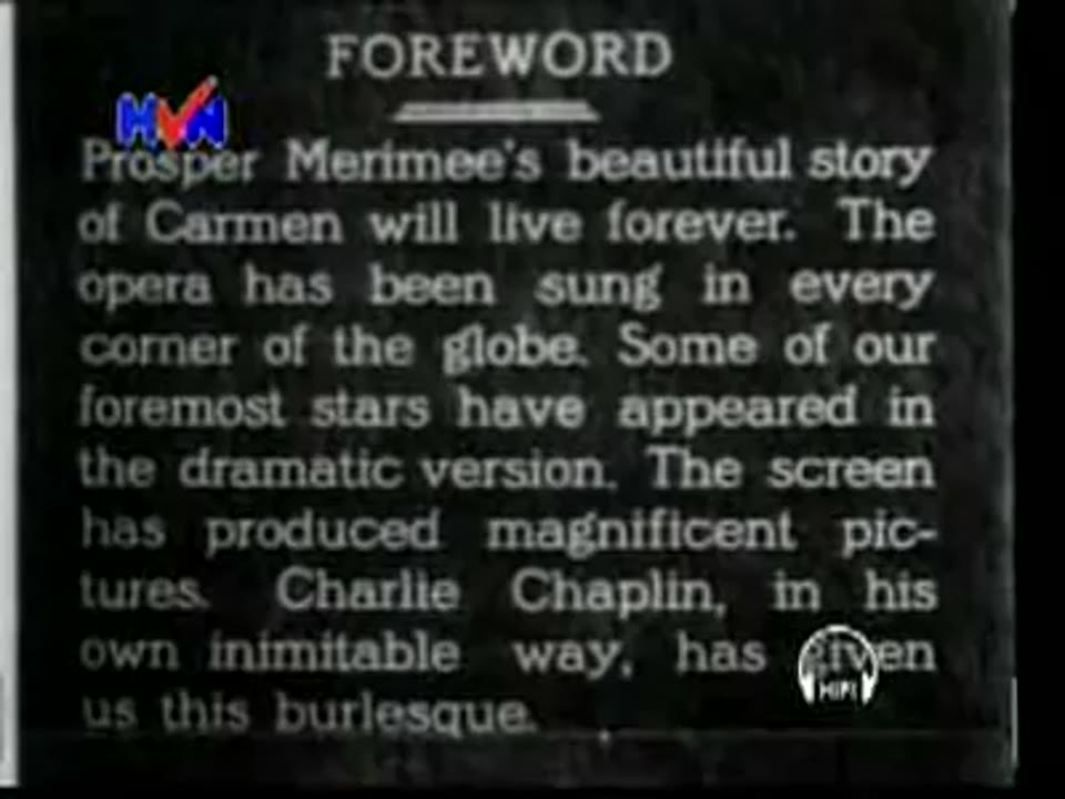 Charlie Chaplin's "A Burlesque On Carmen"