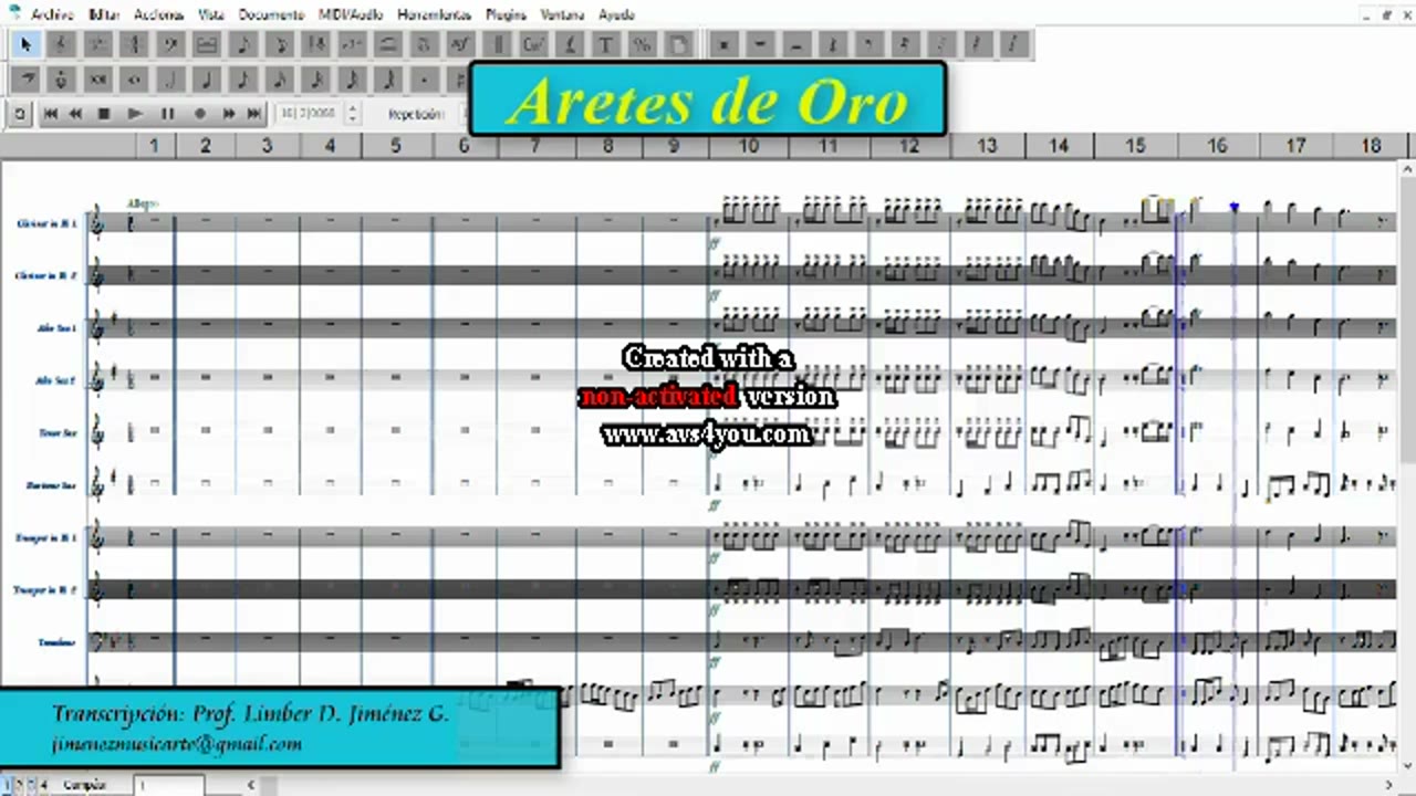 Aretes de oro - Marinera PARTITURAS PARA BANDA