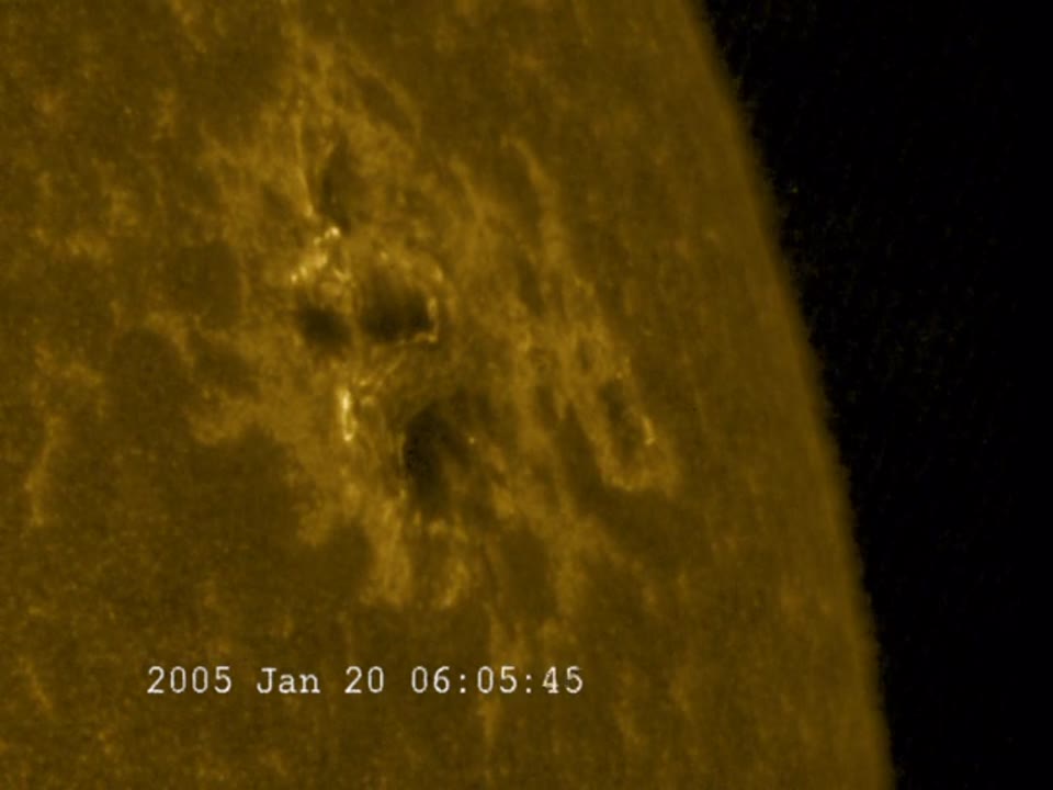 TRACE Ultraviolet View of January 20, 2005 Solar Flare