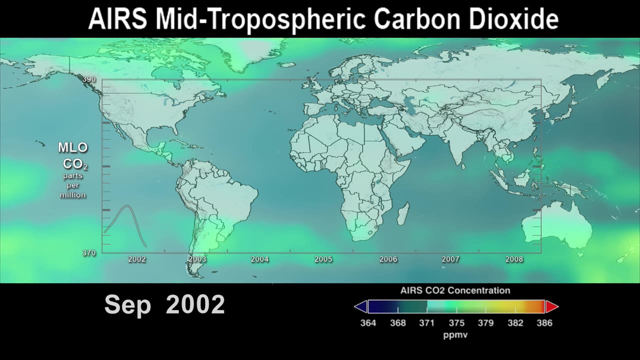 Aqua/AIRS Carbon Dioxide with Mauna Loa Carbon Dioxide Overlaid