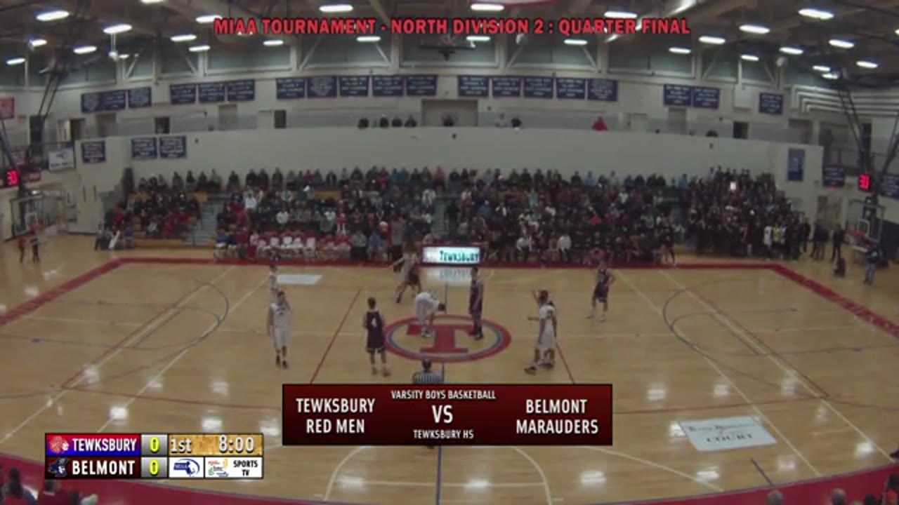 BHS Sports TV Presents: Varsity Boys Basketball - Belmont Marauders vs Tewksbury Red Men 03/02/15