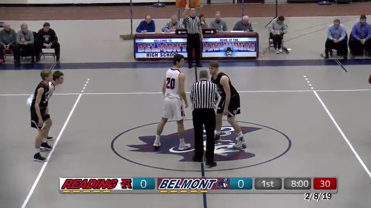 BHS Varsity Boys Basketball: Marauders vs Reading 02/08/19