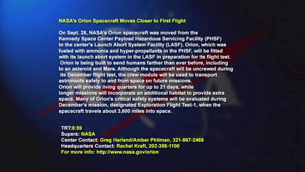 Orion Moved from KSC Payload Hazardous Servicing Facility