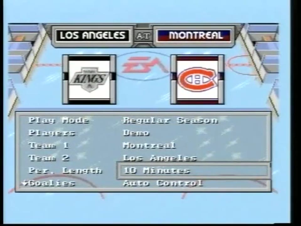 NHL Hockey ' 94 Sega Mega Drive PAL Gameplay