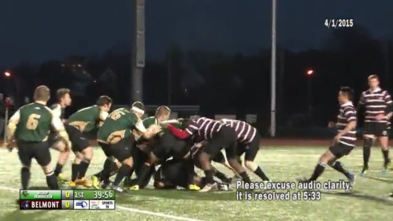 BHS Sports TV Presents: VARSITY BOYS RUGBY - Belmont Rugby Football Club vs Bishop Hendricksen 04/01/15