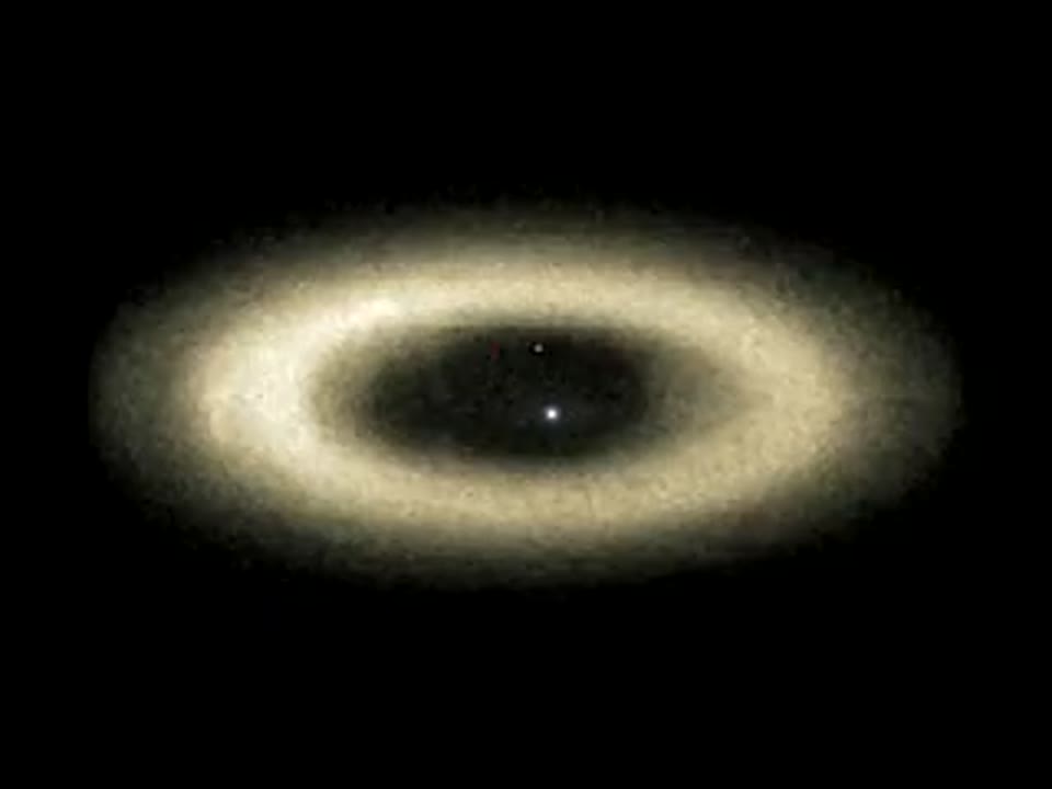 Elusive Planet Reshapes a Ring Around Neighboring Star