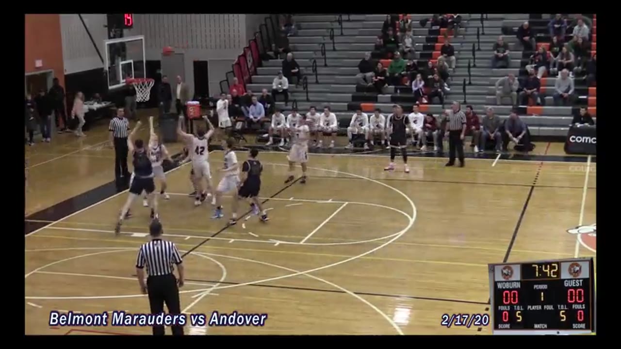BHS Varsity Boys Basketball: Marauders vs Andover 02/17/20