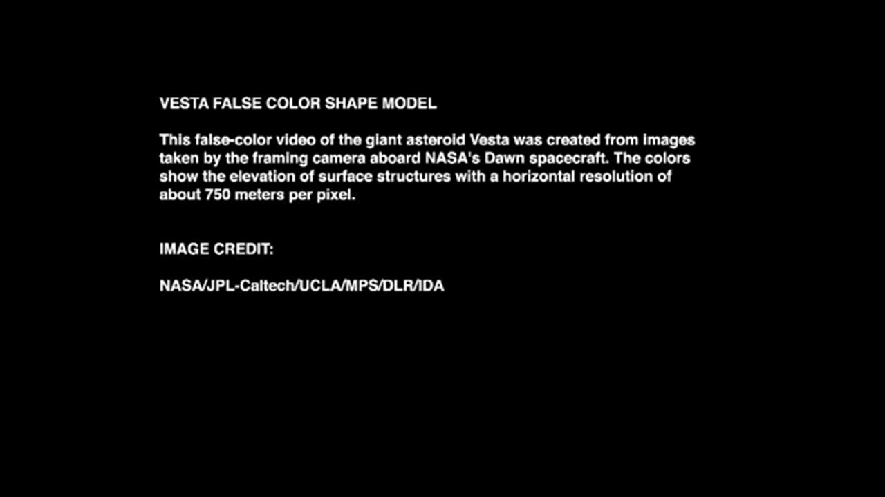 Vesta False Color Shape Model
