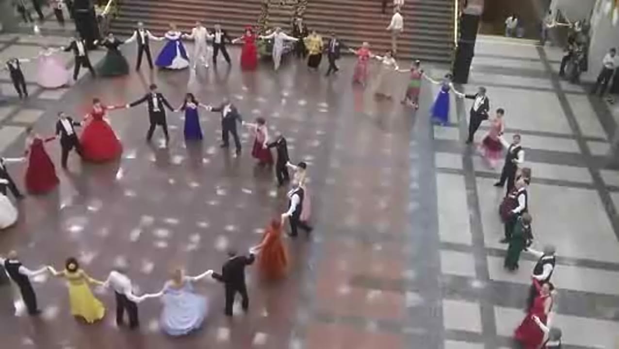 People dancing in a circle