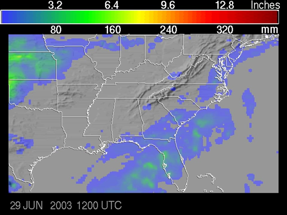 Rainfall Totals from Tropical Storm Bill: Image of the Day