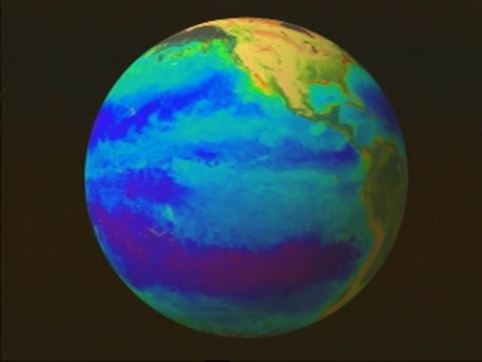 SeaWiFS Biosphere: Rotating Globe with Zoom to Pacific Ocean